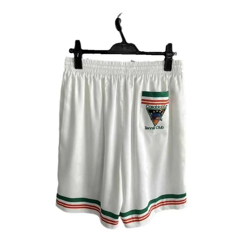 Casablanca P Summer Fashion Yramid Tennis Print Stripe Shorts свободные и тонкие пляжные одежды Capris