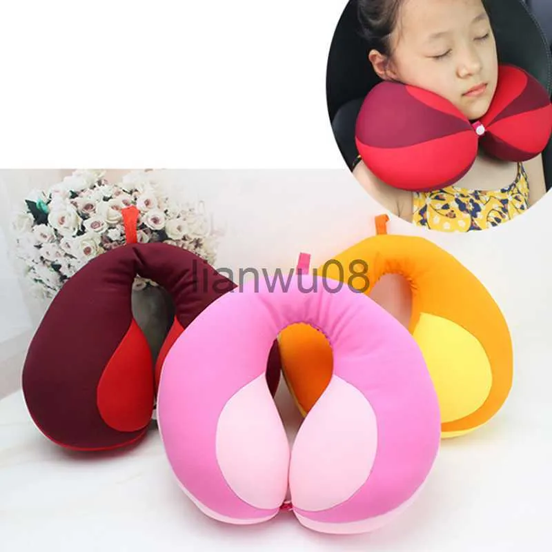 Almohadas para niños Newbron Travel Neck Pillow UShape para el reposacabezas del coche Cojín de aire Asiento de coche para niños Soporte para la cabeza Infant Baby x0726