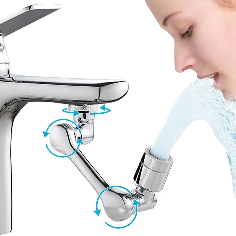 Robinets de lavabo de salle de bain 180 degrés universel robinet aérateur anti-éclaboussures pivotant économie d'eau en plastique robinet tête de pulvérisation lavabo extension cuisine outil 230726