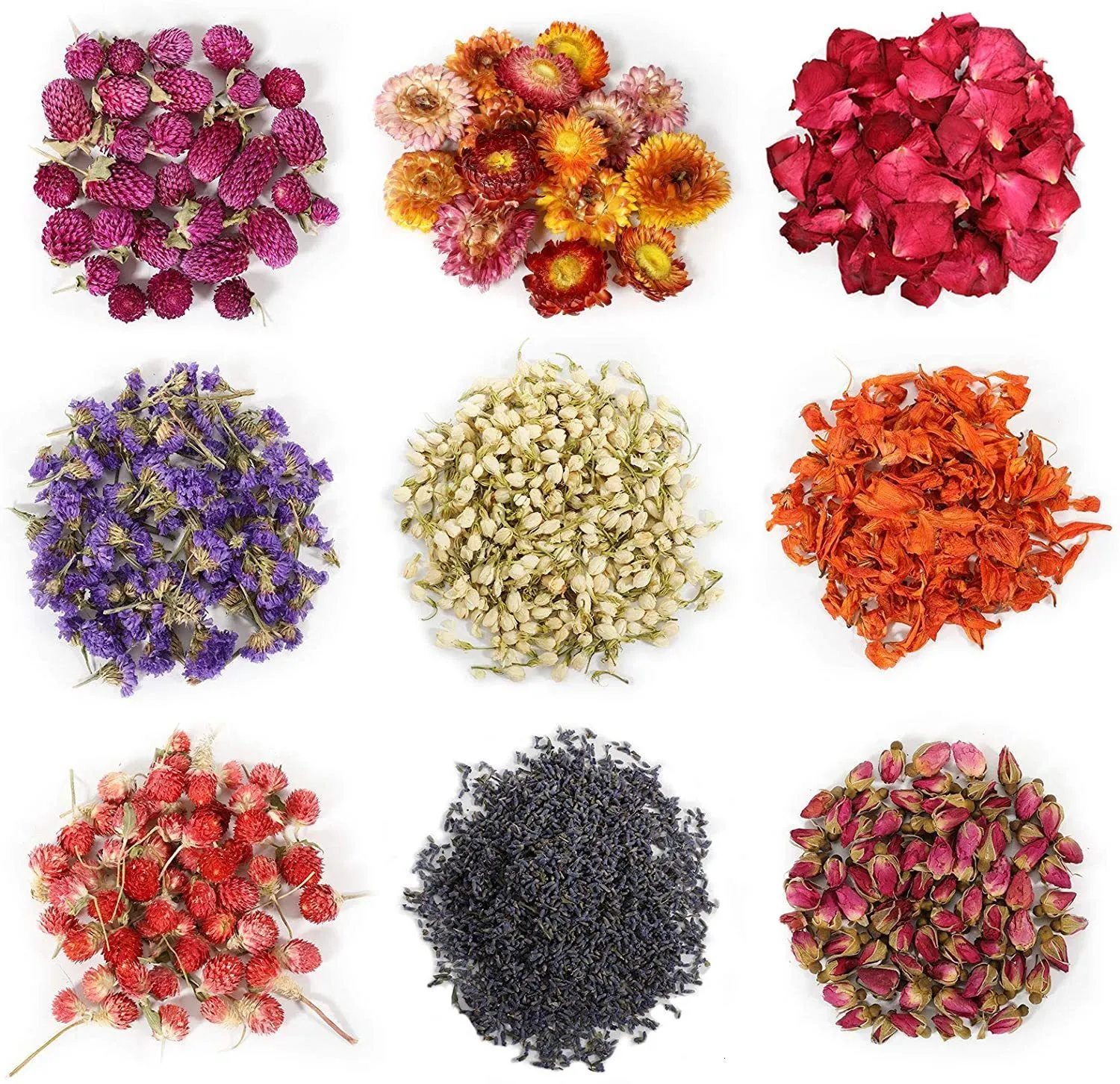 Dried Flowers 9 Bags Natural Rose Lavender Jasmine Herbs Kit DIY Soap Candle Bath Resin Jewelry Making Home Wedding Decor 230725