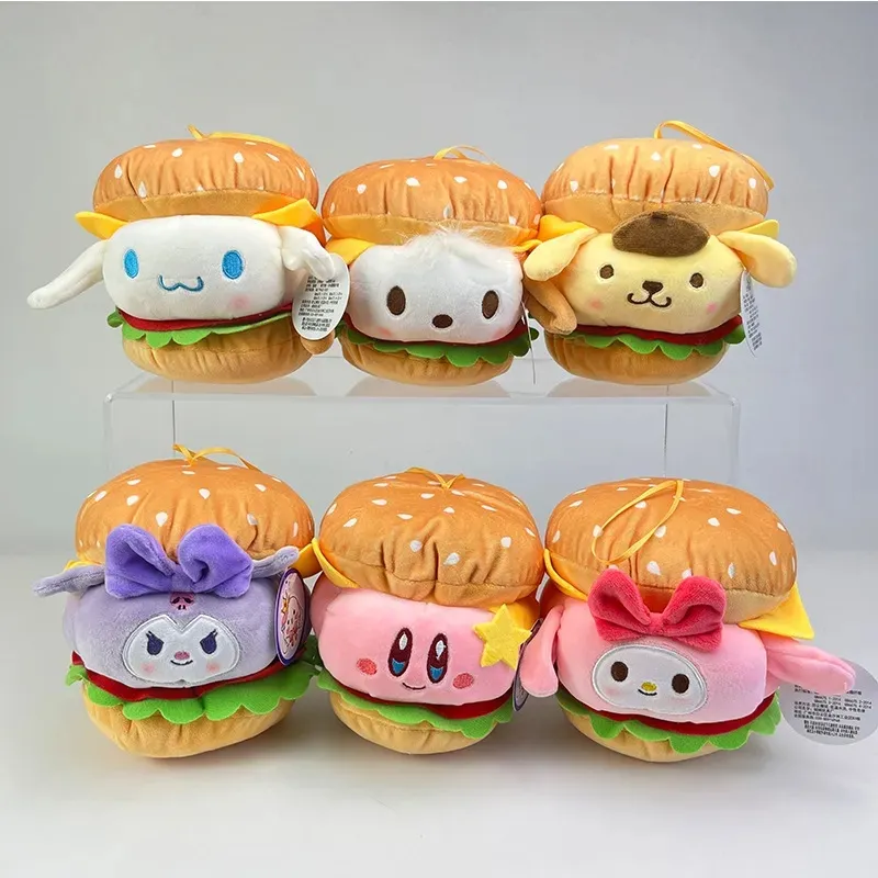 かわいいメロディーハンバーガーぬいぐるみおもちゃ人形ぬいぐるみアニメの誕生日プレゼントホームベッドルームの飾り