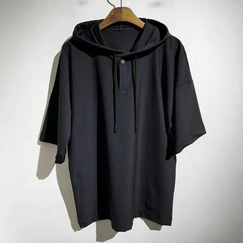 Magliette da uomo Top Quality 2023ss High Street Hooded Casual Versatile Tees T-shirt oversize Streetwear Abbigliamento Abbigliamento