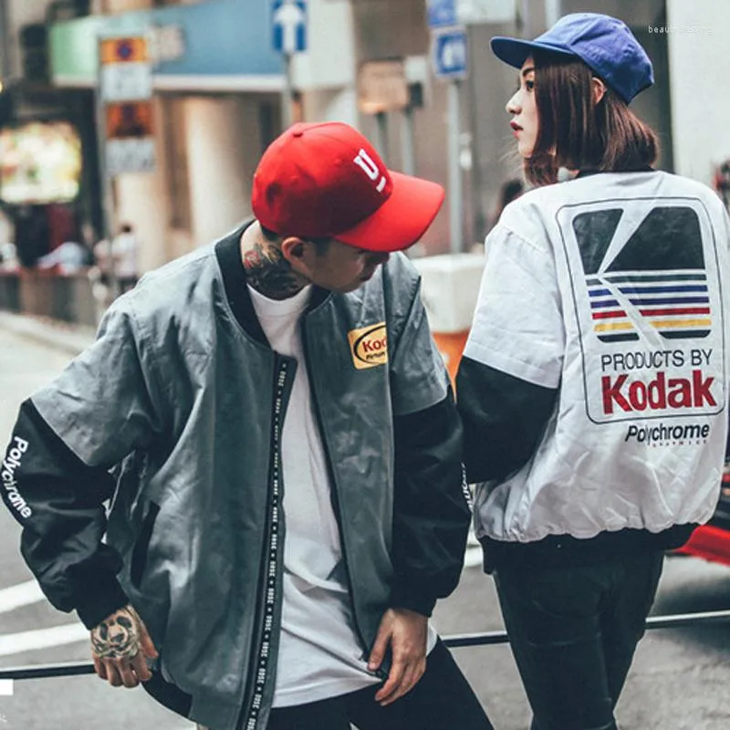 KodakのColorblock Woven Big Logo Lining Jacket 全3色 DHgate.com:Mens Bomber Jacket: Kodak Print, Retro Hip-hop