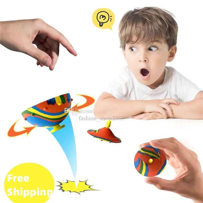 Powieść Fidget Toys Hip Hop Pops Rubber Anti Stress Bouncing Ball Bounce Spinner Bowl Spinning Top Jumping Popper Ball