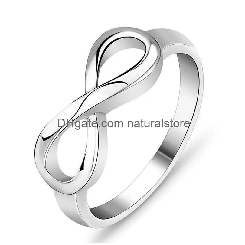 Anelli a fascia Infinity Sier Ring Women Fashion Gift 080288 Drop Delivery Jewelry Dhqk7