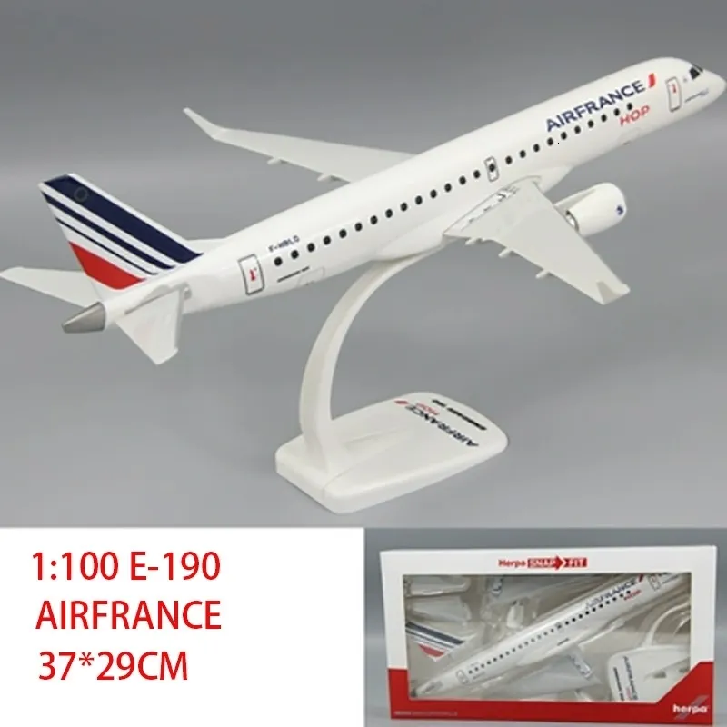 Modelo de Aeronave 1 100 Escala E-190 E190 AIRFRANCE BRITISH AIRWAYS Airlines Plástico ABS Modelo de Avião de Brinquedo Modelo de Avião de Brinquedo para Coleção 230725