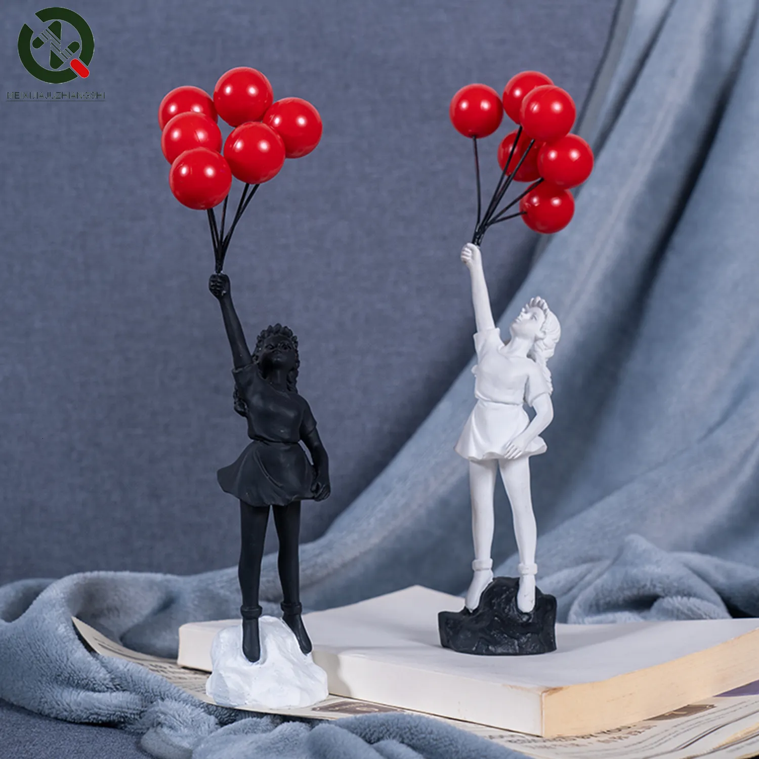 Dekorativa föremål Figurer Flying Balloon Girl Figurine Home Decor Banksy Modern Art Sculpture Harts Figur Craft Decoration Collectible 230725