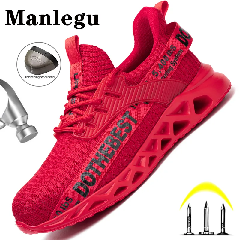 Ubierz buty stalowe Bezpieczeństwo u mężczyzn dla mężczyzn Kobiety lekkie trampki nakłucia Dowód unisex coustruction buty 2307726