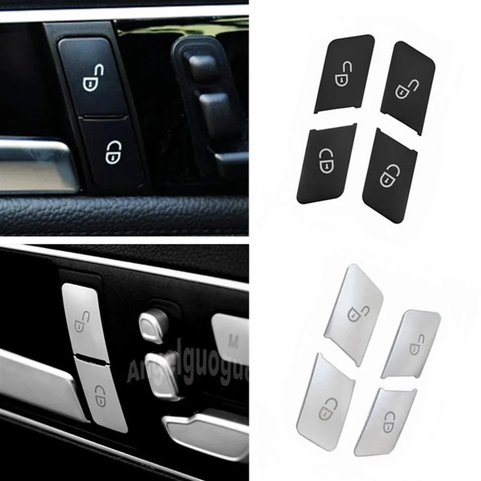 Cerradura de puerta de coche, botones de desbloqueo, cubierta de decoración de lentejuelas, pegatinas embellecedoras para Mercedes Benz C E Class W204 W212 Auto Accessiores255J