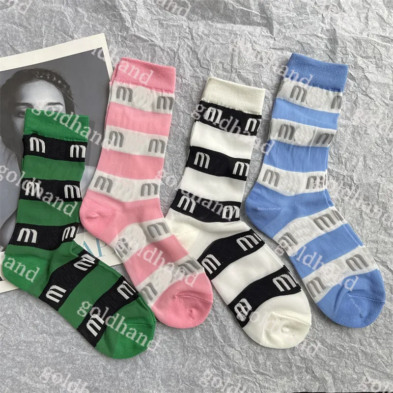 New Cotton Womens Socks Long Short Socks Fashion Letter Streak Candy Color Cute Woman Knee Hosiery 4pce/Lot