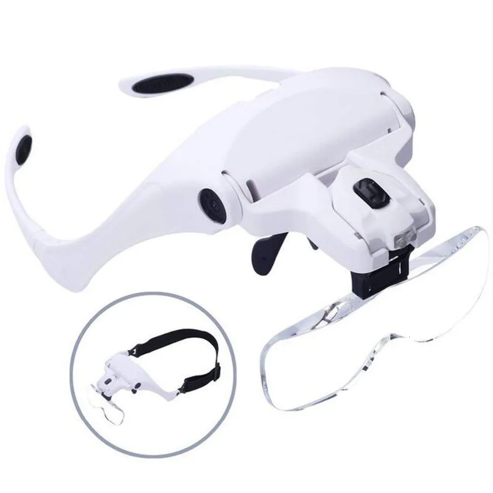 Jewelers Magnifying Glass Headband With LED Light: Hands Free Head