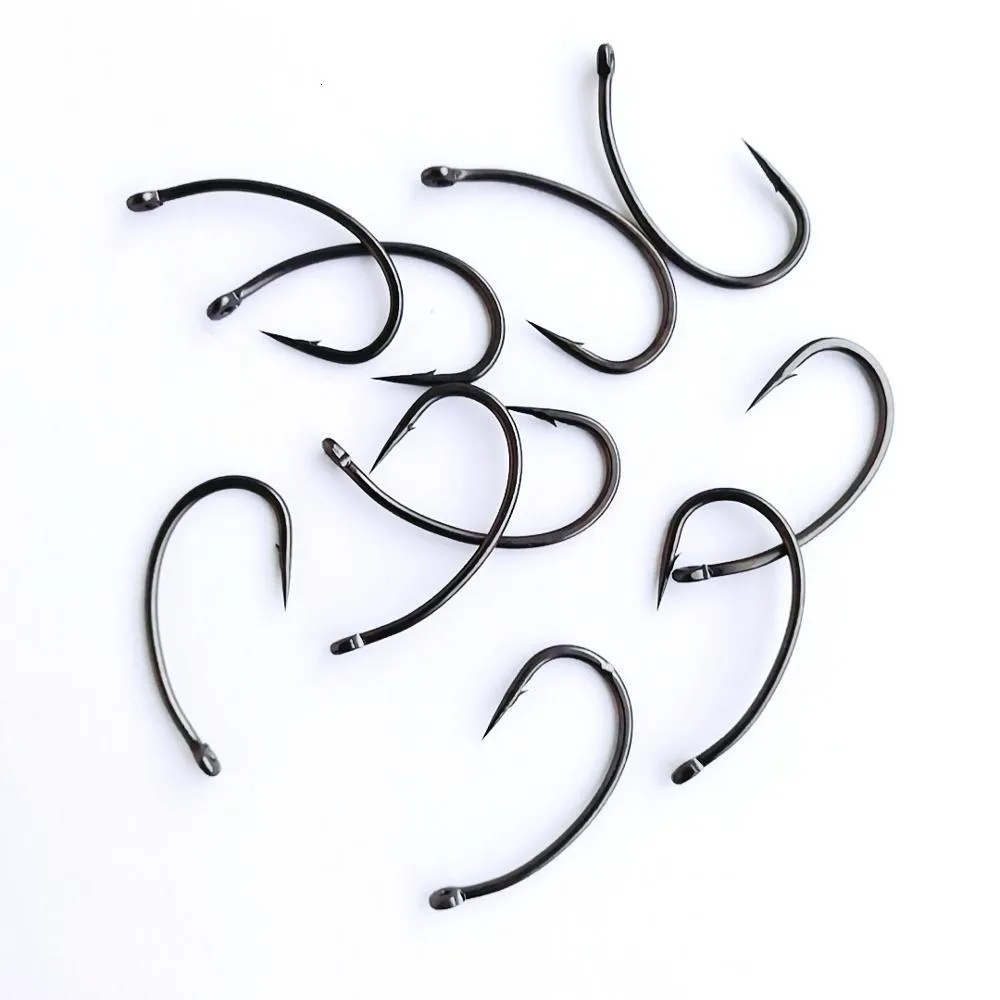 High Carbon Steel Barbed Eyed Circle Tube Fly Hooks For Carp Fishing  Tackles And Accessories Pesca 230725 From Shu09, $29.02