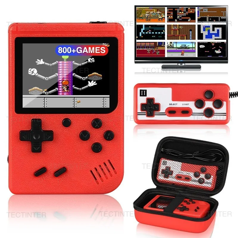 Portabla spelspelare 800 i 1 retro handhållen spelspelare videospelkonsol TV -spelkonsol AV ut Mini Portable 8bit Game Console for Kids Gift 230726