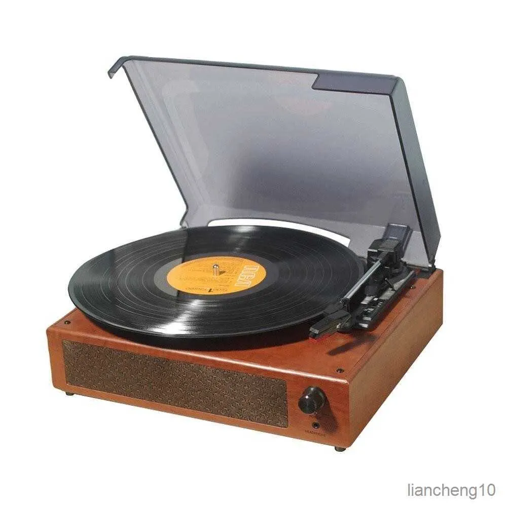 Haut-parleurs portables Gramophone portable Tourne-disque Vintage Classic Turntable Phonographe avec haut-parleurs stéréo intégrés R230727