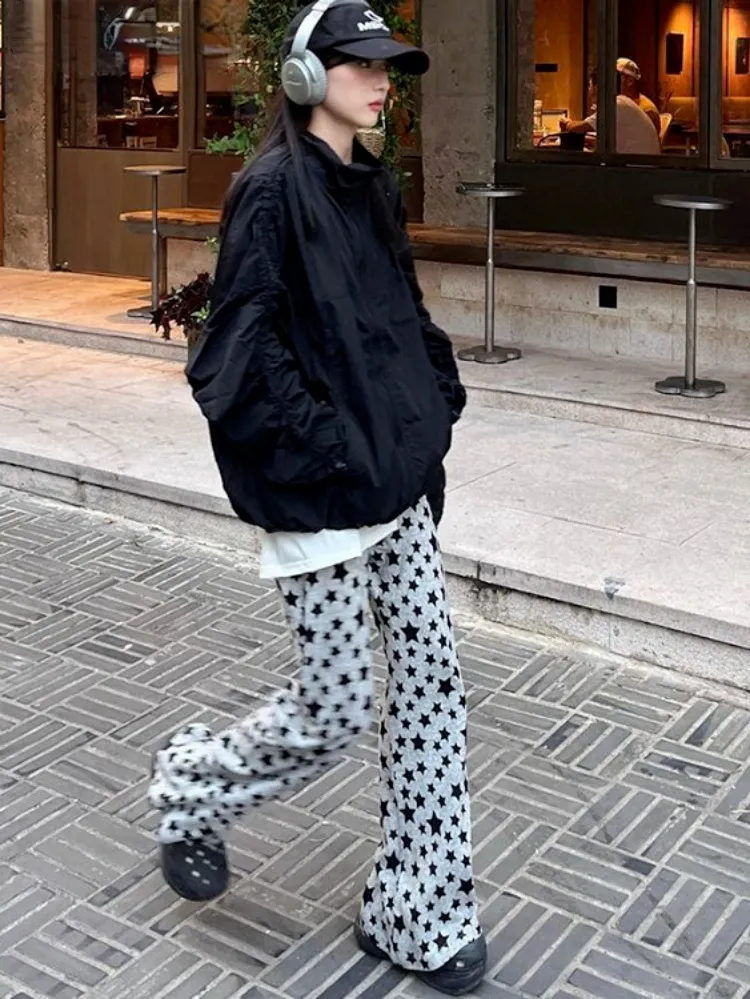 Pantalones De Mujer Capris Y2k Estética Grunge Estrellas Imprimir