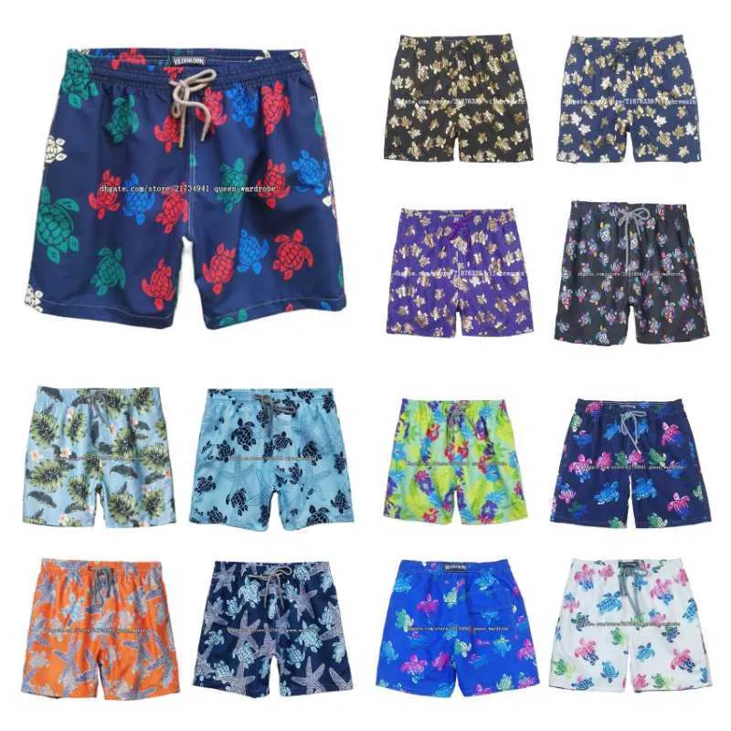 Mens Vilebrequin Bermuda Turtle Print Swim Trunks Quick Dry Surfwear ...