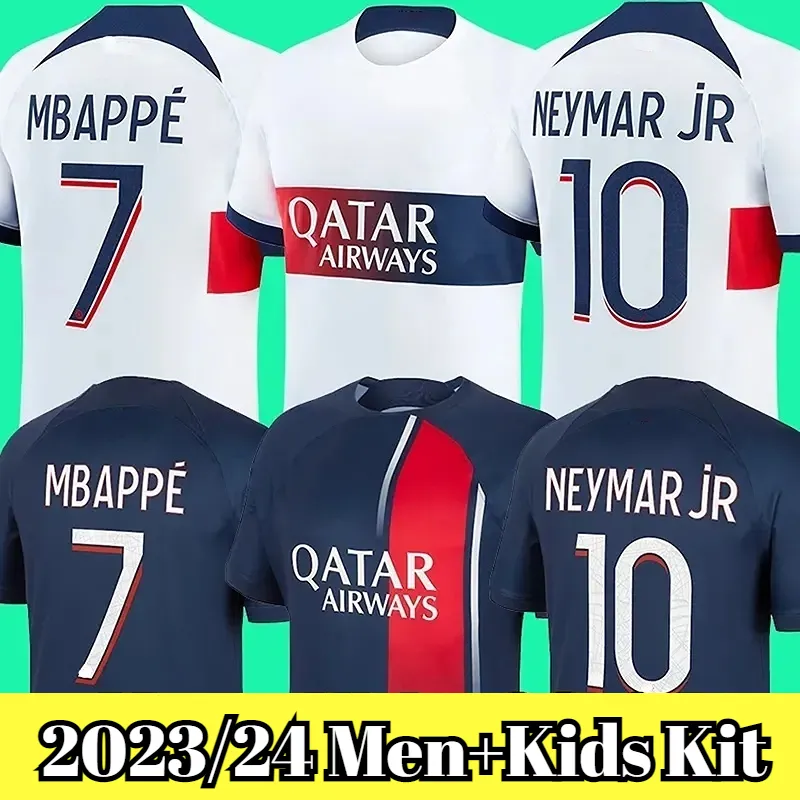 23 24 24 Mbappe koszulki piłkarskie Hakimi Sergio Ramos Verratti Danilo Sanches 2023 2024 Maillots Football Shirt Men Kit Sets Enfants