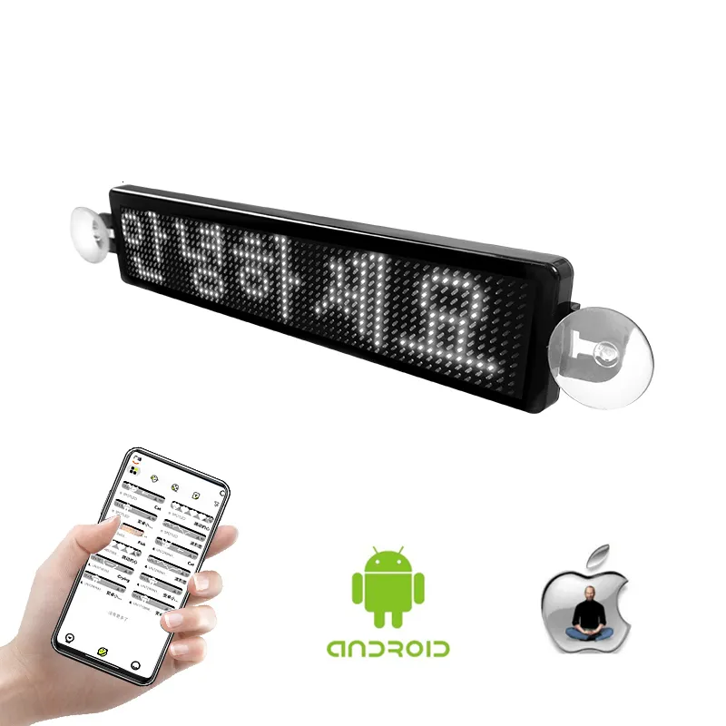 LED-display 9-inch app-bediening LED-matrixpaneel Bluetooth scrollend berichtweergavescherm Aangepaste tekst Reclamebord LED-autoruitteken 230725