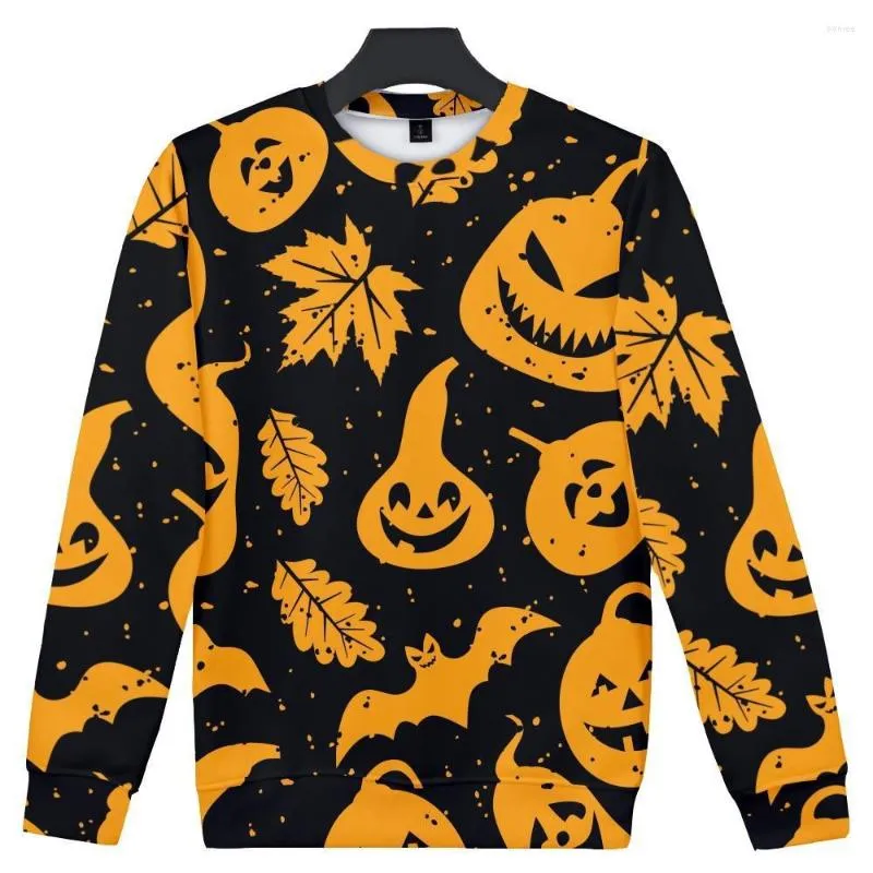 Felpe con cappuccio da uomo Autunno Uomo Moda Halloween Stampa Pullover Streetwear Felpe Manica lunga Girocollo Abbigliamento