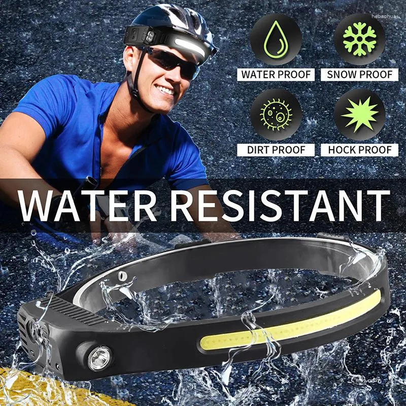 Headlamps Multi-function Sensor Headlamp COB Head Lamp Outdoor Cycling Night Running Mountaineering Waterproof Headlight Torch