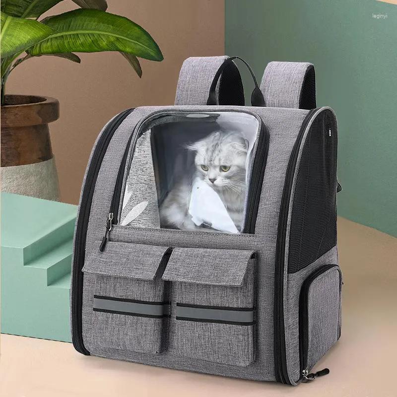 Cat Carriers Pet Carrier Portable Dog Large Backpack Outdoor Travel Big Bag Zipper Mesh Capacity Breathable