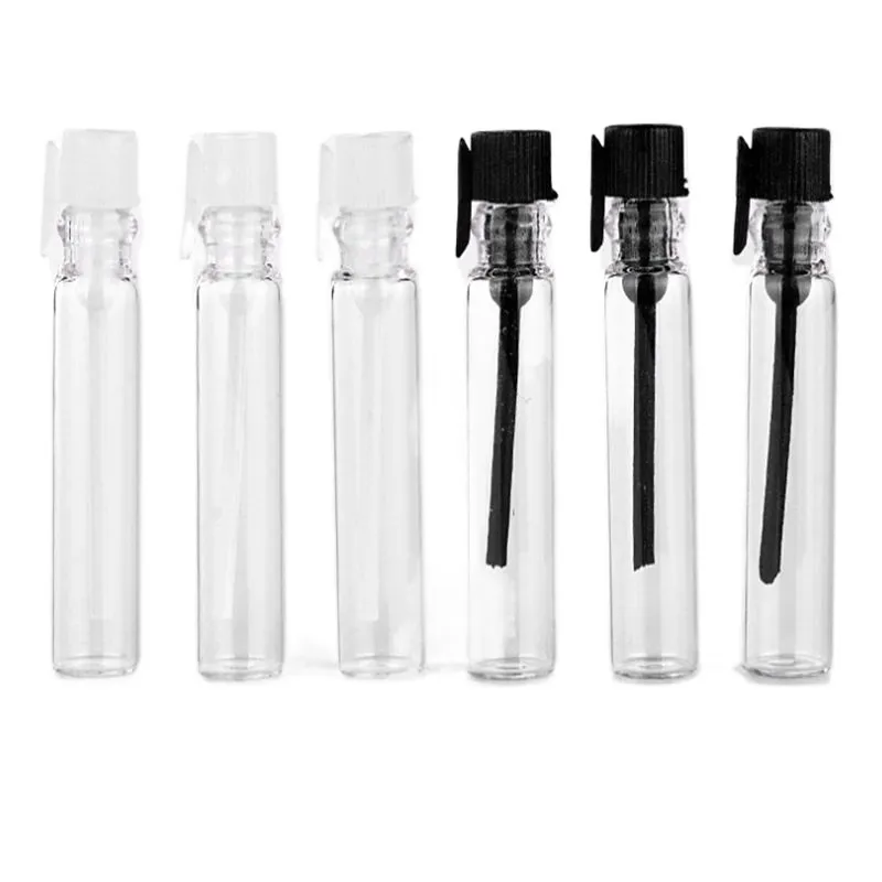 1 ml Glasparfümflasche, Glasrohr, leeres Fläschchen, Probenflasche, Tropfflasche, Papierbox