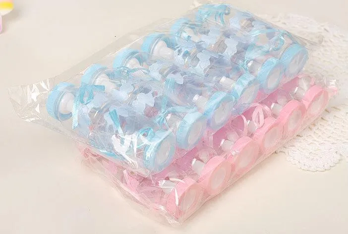 Gift Wrap Baby Shower Gift Box Bottle Blue Boy Pink Girl Baptism Christening Brithday Party Favors Gift Favors Candy Box Bottle 230725