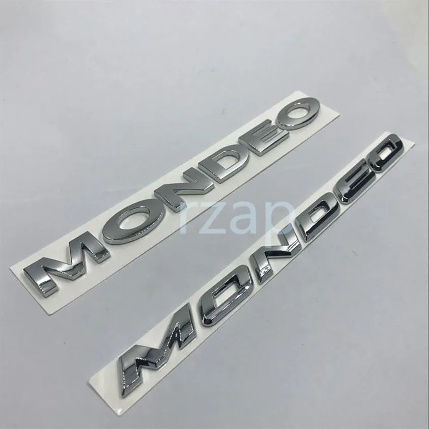 Auto-Emblem für Ford Mondeo, 3D-Buchstaben, Logo-Abzeichen, Namensschild für Heckklappe, silberner Aufkleber, 250 W