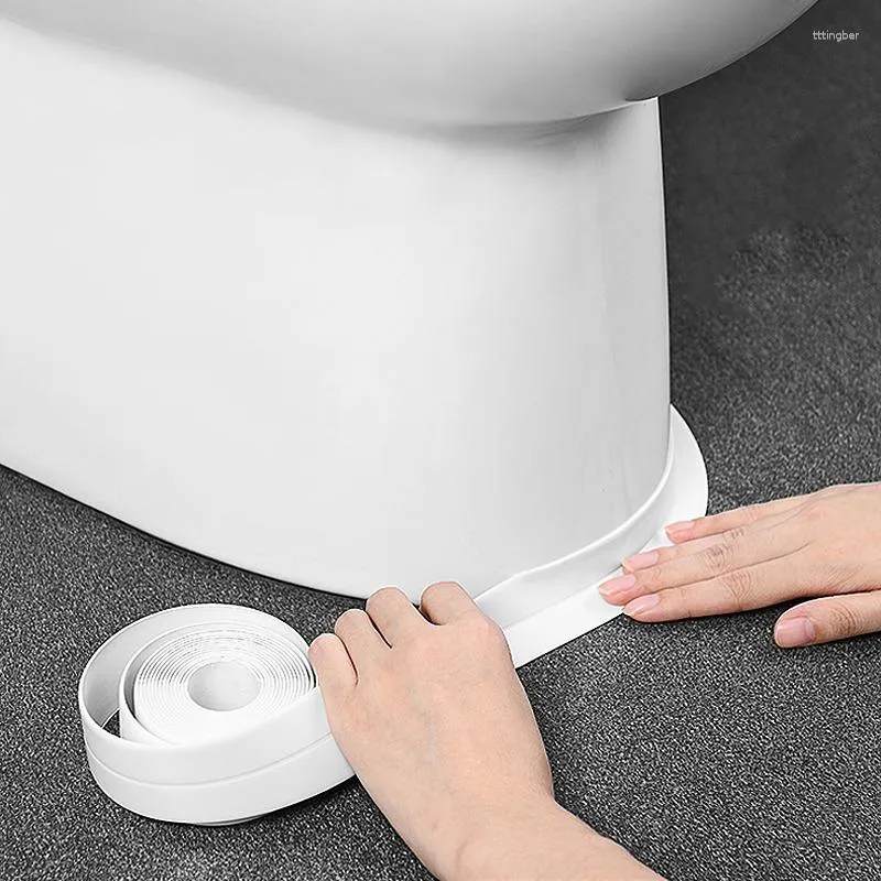 Adesivos de parede cozinha banheiro chuveiro pia tira de vedação adesivo à prova d'água branco PVC fita autoadesiva selante fogão rachadura