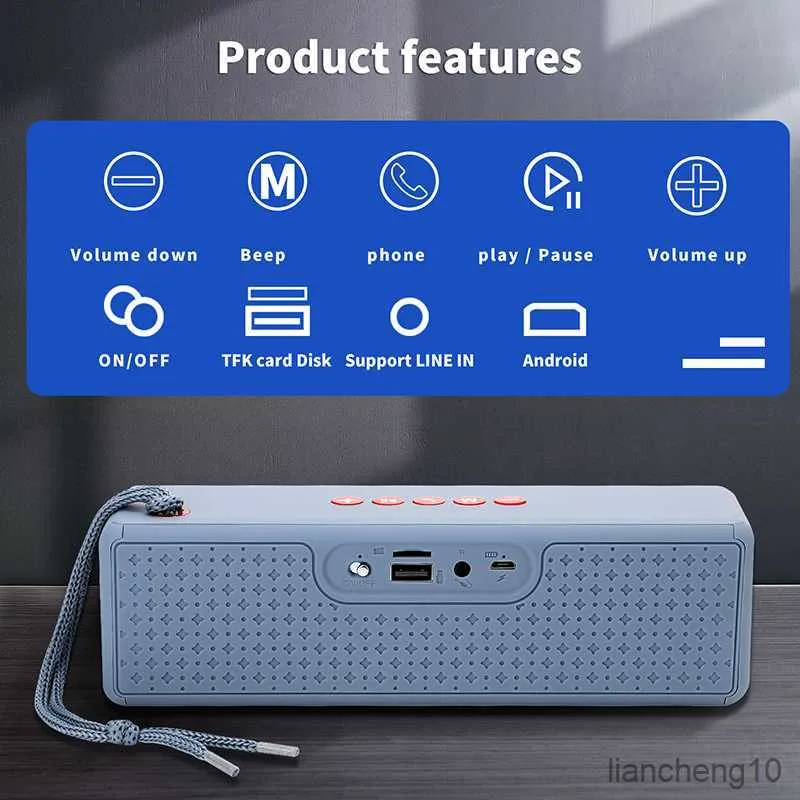 Portable Speakers Portable Outdoor Speaker Column Subwoofer Phone Player Wireless Soundbar HANDS-FREE Bluetooth-compatible Bass R230727