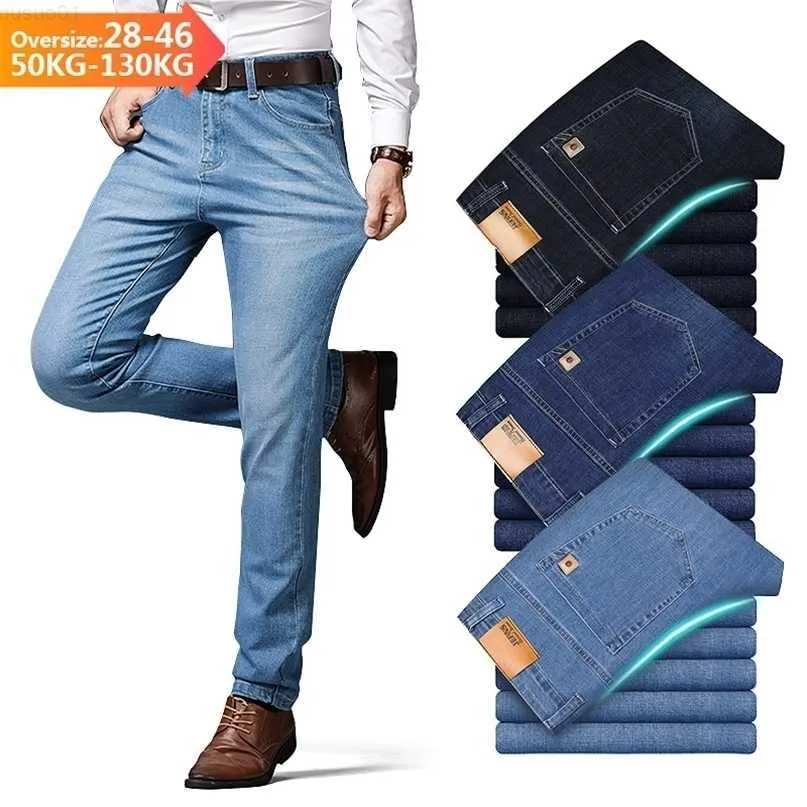 Jeans da uomo Cotone Marca Business Casual Moda Stretch Dritto Lavoro Pantaloni stile classico Pantaloni Uomo Taglie forti 40 42 44 220408 L230726