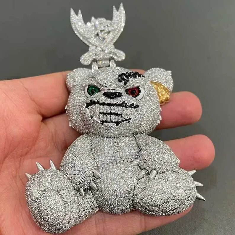 Sterling silver sale iced out pendants