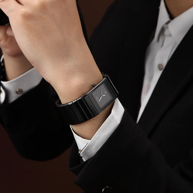 DHgate.com:Mens Old Fashion Black Ceramic Rectangle Watch DHgate.com:Mens Old Fashion Black Ceramic Rectangle Watch