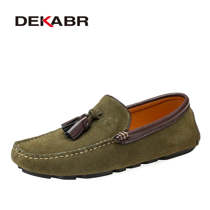 Dress Shoes DEKABR Genuine Leather Men Spring Fashion Loafers Flats High Quality Casual For Driving 230726