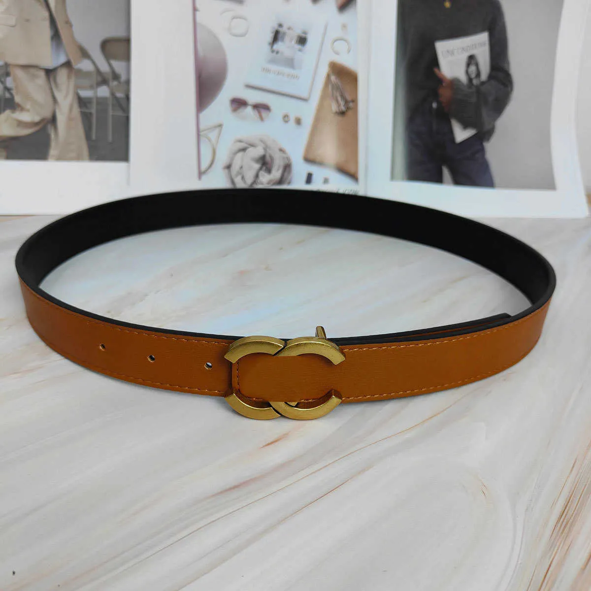 Designer Belt For Women Fashion Letter Buckle Genuine Leather