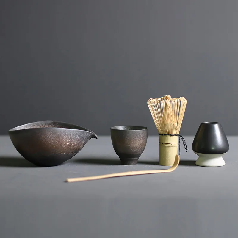 Tea filiżanki 45pcsset zestaw matcha bambusowy gałki ceramiczne miska tradycyjna ręcznie robione narzędzia zespołowe urodziny prezent 230726