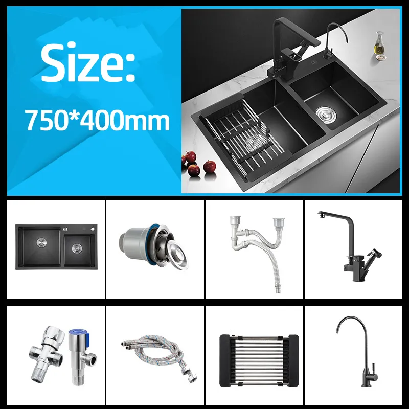 Topmount 304 Stainless Steel Nano Black Kitchen Sink And Topmount 304 Stainless Steel Nano Black Kitchen Sink And