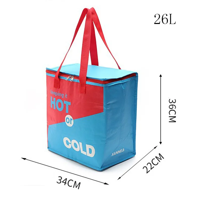 Impacchi di ghiaccio/Borse isotermiche Borsa termica di grande capacità da 26 litri borsa termica portatile borsa termica pranzo termico scatola da picnic scatola di immagazzinaggio del veicolo borsa isolante fresca 230726