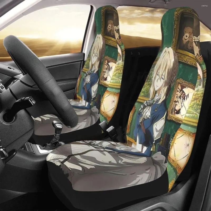 Housses de siège de voiture Violet Evergarden Manga couverture impression personnalisée universel avant protecteur accessoires ensemble de coussin