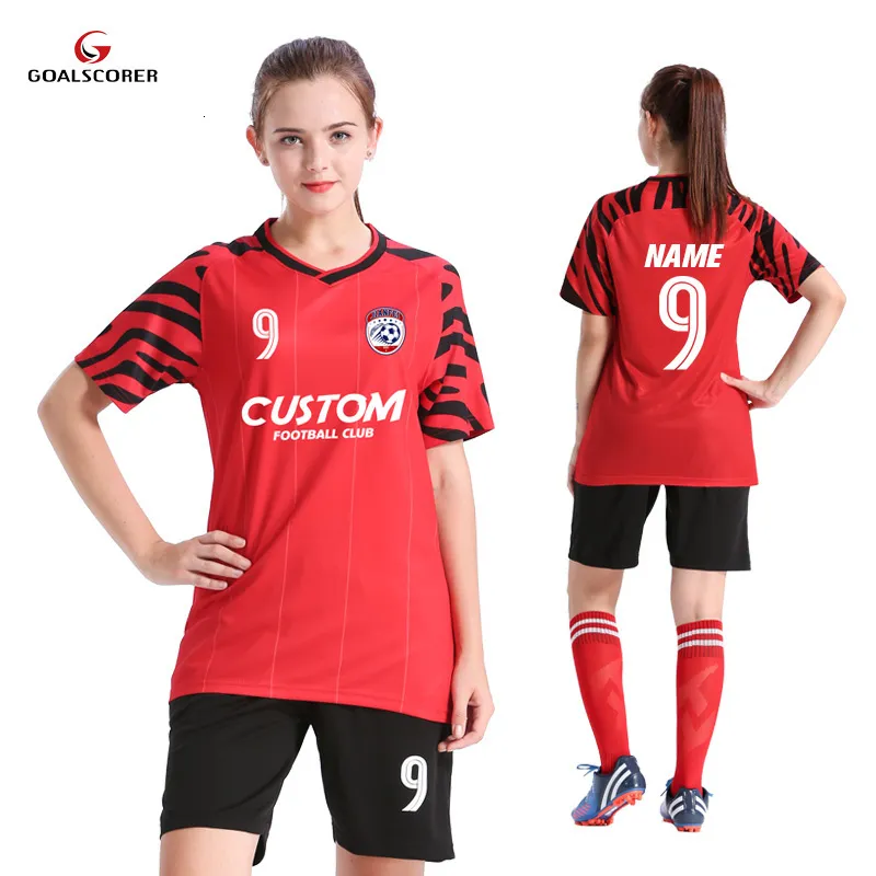 Camicie da esterno Maglia da calcio per ragazze 100% poliestere Uniforme da calcio per le donne Maglie da calcio femminili traspiranti personalizzate Set uniformi da calcio S108 230726