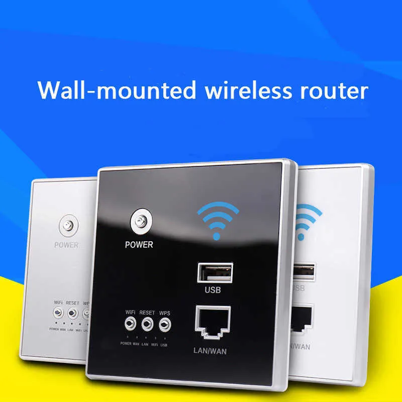 Smart Power Plugs 300Mbps 220V power AP Relay Smart Wireless WIFI extender ripetitore Wall Embedded 2.4Ghz Router Panel presa usb rj45 HKD230727