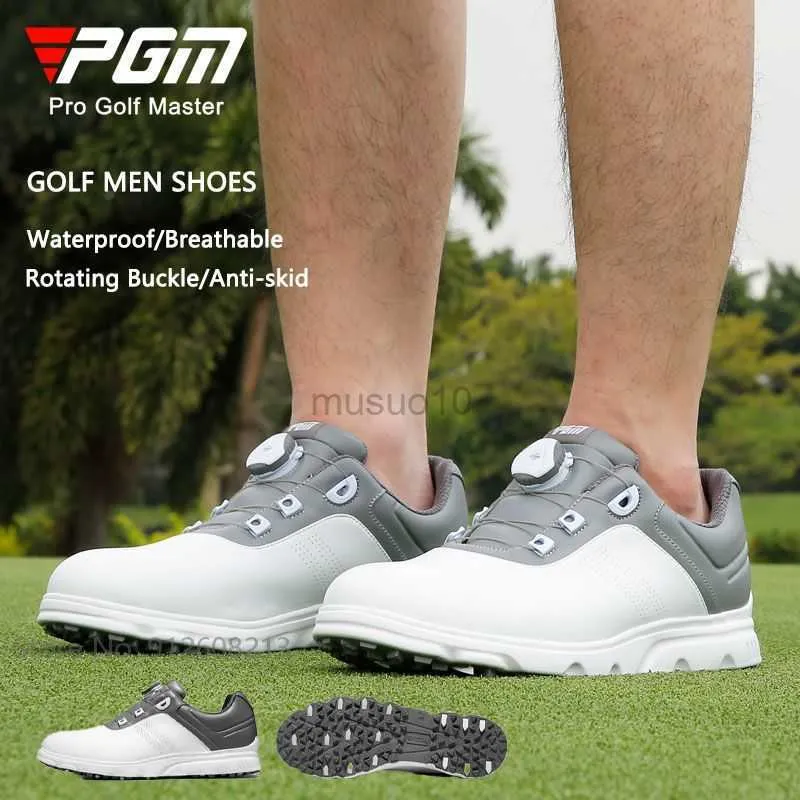 Andere Golf Producten PGM Nieuwe Mannen Snel Veter Golf Schoeisel Super Waterdichte Golf Schoenen Mannelijke Ademende Sport Sneakers Lichtgewicht Trainer 39-45 HKD230727