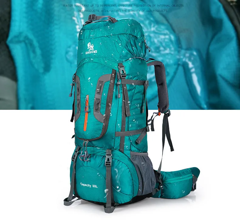 80l camping hiking backpack 80L Hiking Backpack with Molle System, Brown