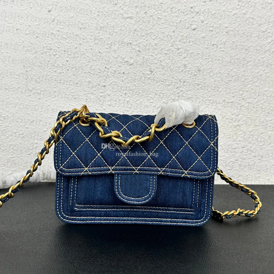 1: 1 Spiegel Kwaliteit Denim Tas Designer Tas Vrouwen Ketting Schoudertas Klassieke Diamant Plaid Schuine Cross Flap Bag