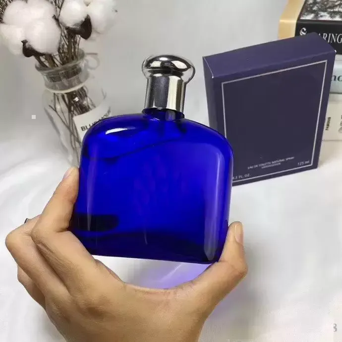 Edles Köln-Parfüm für Männer, POLO BLUE, aromatisches Fougere, 125 ml, 4,2 floz EDT für Männer, natürliches Spray, Vaporisateur, langlebig, gleiche Marke, gratis Deli