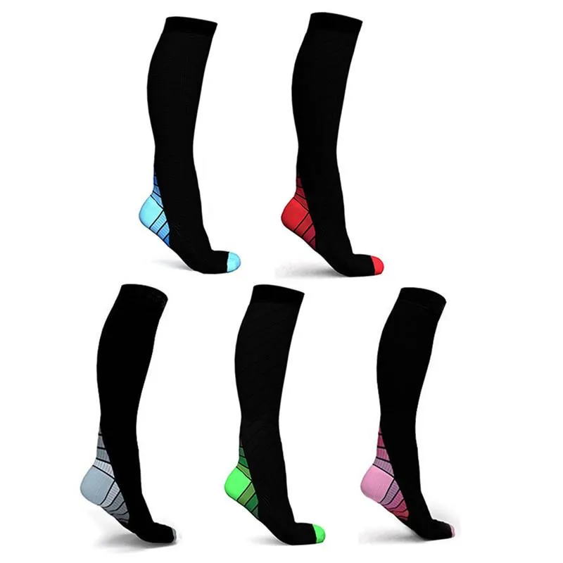 Robes 1/5 paires hommes chaussettes de compression professionnelles athlétiques hommes femmes chaussettes d'allaitement respirantes ajustement course randonnée vol pour athlète