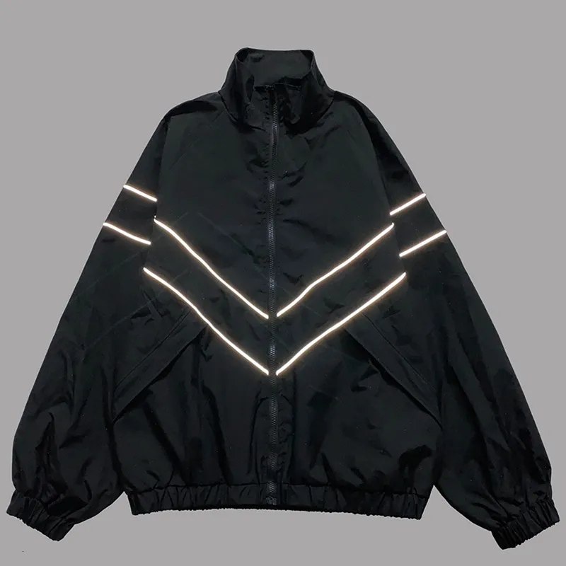 DHgate.com:Mens Reflective Striped Windbreaker Jacket, Hip DHgate.com:Mens Reflective Striped Windbreaker Jacket, Hip