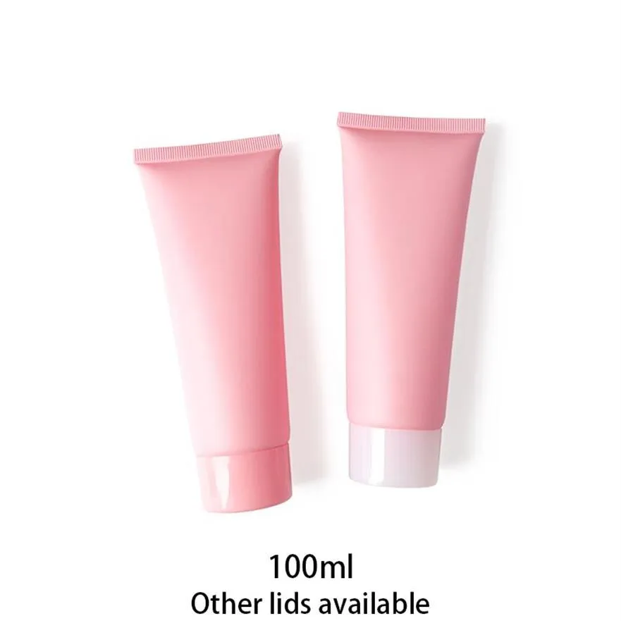 100g Récipient cosmétique vide 100ml Bouteille en plastique rose mat Lotion pour les mains Crème d'aloès Emballage Squeeze Tube Frost 262y