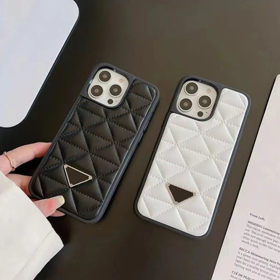 Дизайнеры модельеры для телефонов для iPhone 14 13 12 Pro Max Back Cover 14  13 Pro Plus Promax Black Leather Letter Mobile Case G2308055PE-3