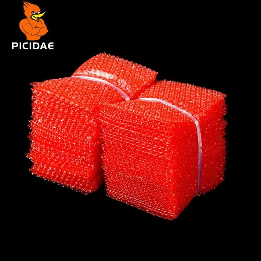 اللون الأحمر للألوان المزدوجة الفقاعة الأكياس البلاستيكية pe اثنين 2 طبقة تعبئة مغلفات مضادة للصدمات مقاومة للصدمات.